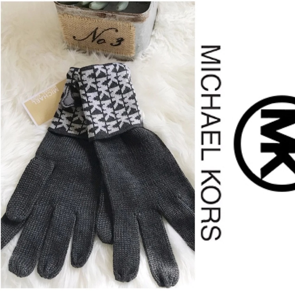 MICHAEL KORS Glove MK logo Gray